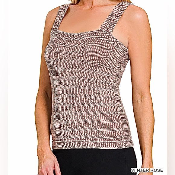 Zenana Outfitters Tops - 😉 👀 Zenana Seamless Winkle Stone Washed Tank Top - Winter 🌹 Rose